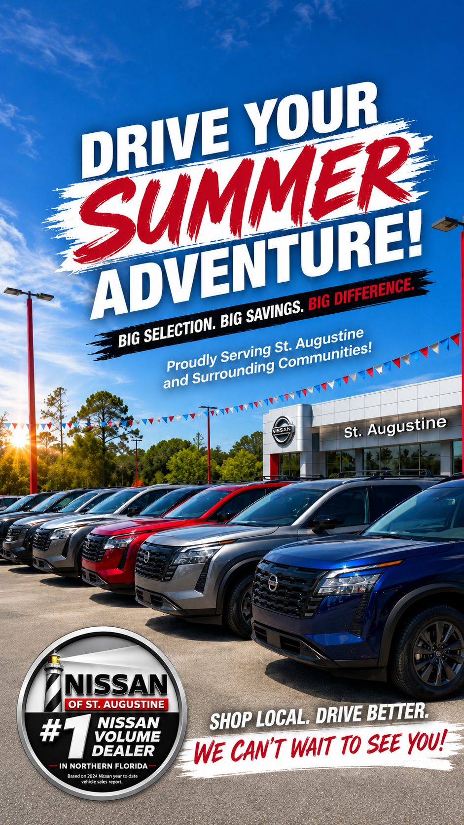 Nissan of St Augustine summer adventure Facebook campaign creative